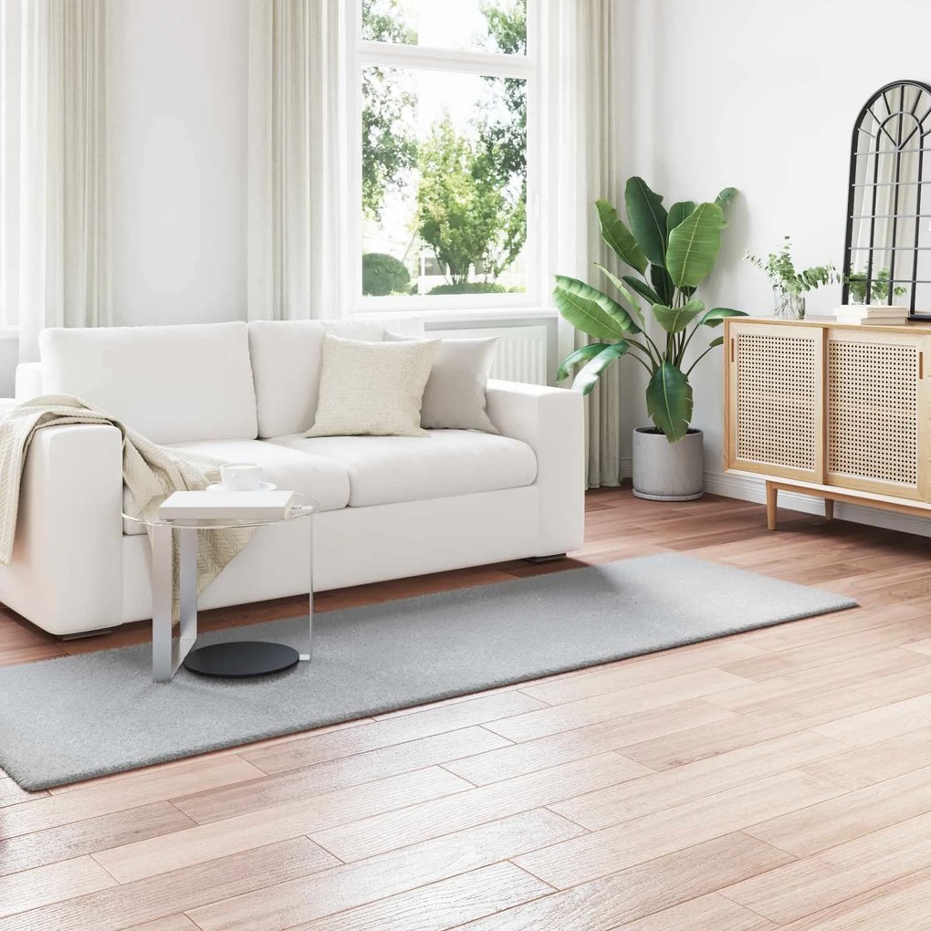 vidaXL Tapete de Pelo Sintético de Coelho Olite Cinzeto 80 x 250 cm