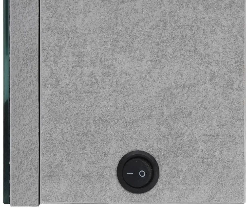 Armário espelhado casa de banho LED 62x14x60cm cinzento cimento