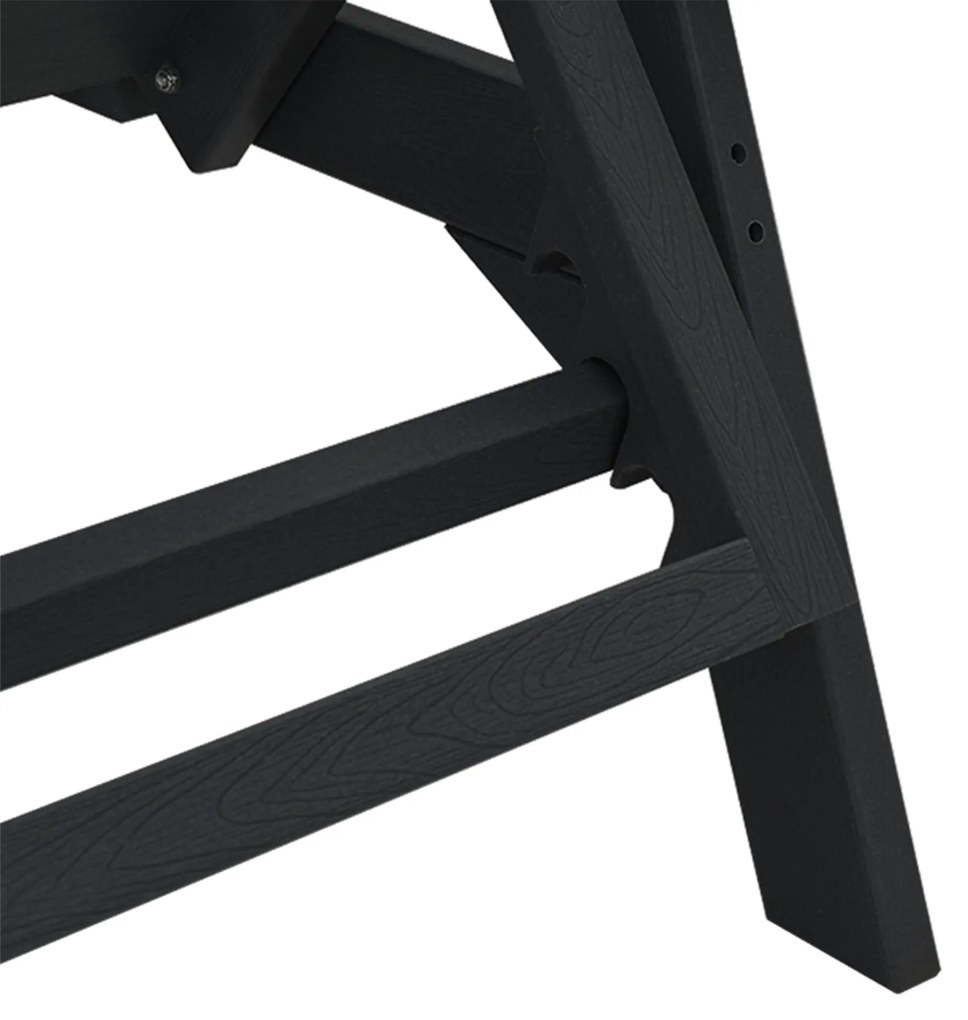 Cadeira de Sol Preta 53x162x98.5 cm HDPE