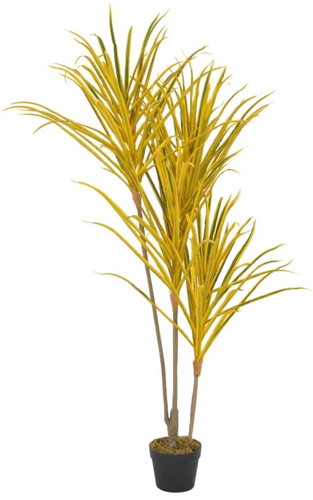 Planta dragoeiro artificial com vaso 125 cm amarelo