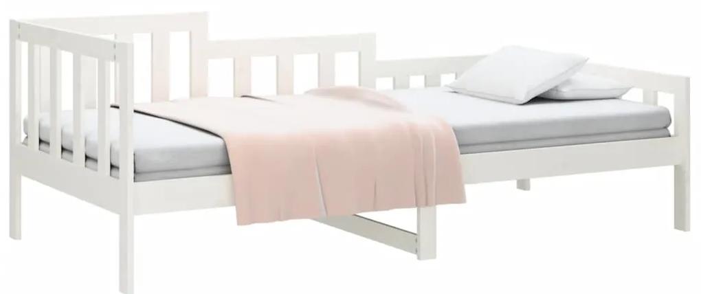 Sofá-cama 90x190 cm madeira de pinho maciça branco