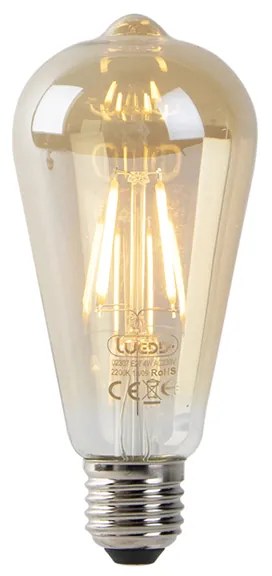 Filamento LED ST64 4W 2200K ouro com sensor claro-escuro
