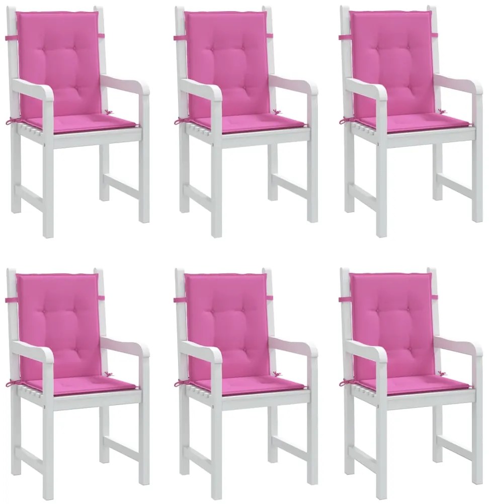 Almofadões p/ cadeira de encosto baixo 6 pcs tecido rosa