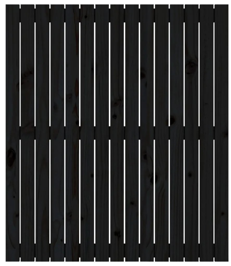 Cabeceira de parede 95,5x3x110 cm madeira de pinho maciça preto
