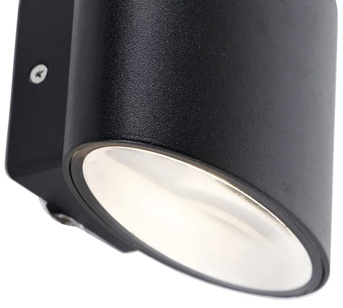 Candeeiro de parede exterior moderno preto com LED IP44 - Ovum Moderno