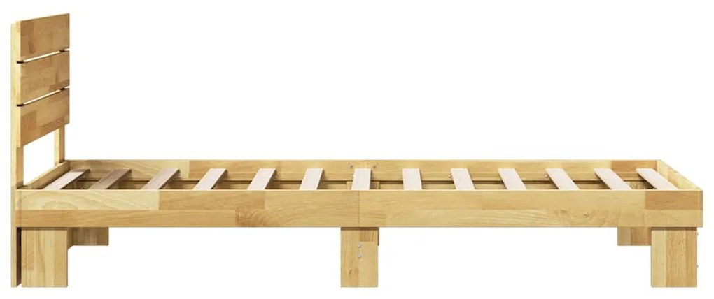 Estrutura cama cabeceira sem colchão 75x190 cm maciça carvalho