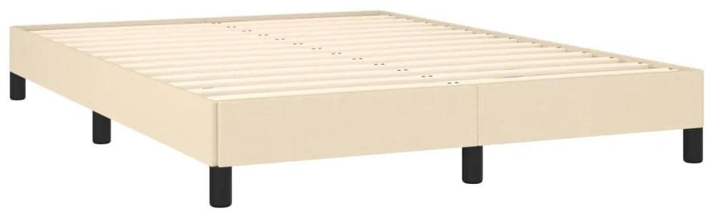 Estrutura de cama sem colchão 140x190 cm tecido cor creme