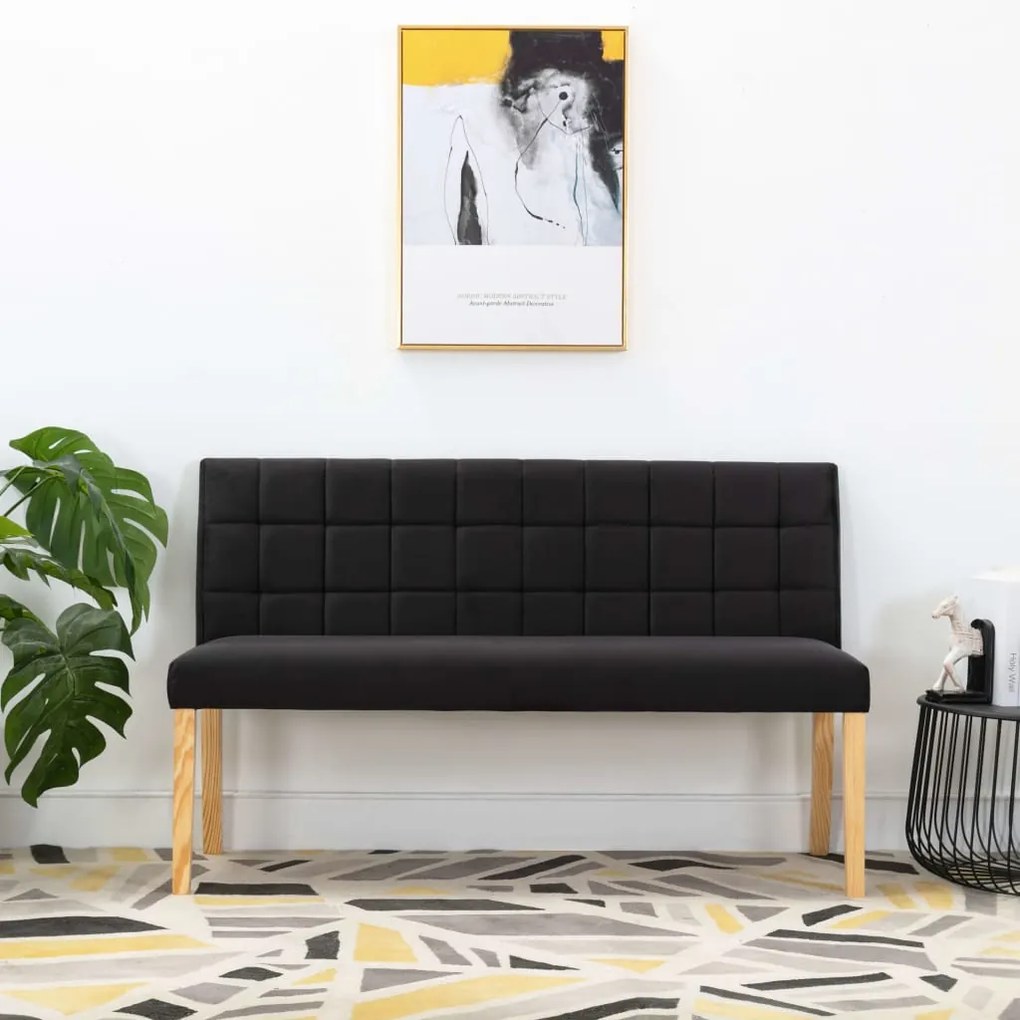 vidaXL Banco 140 cm veludo preto