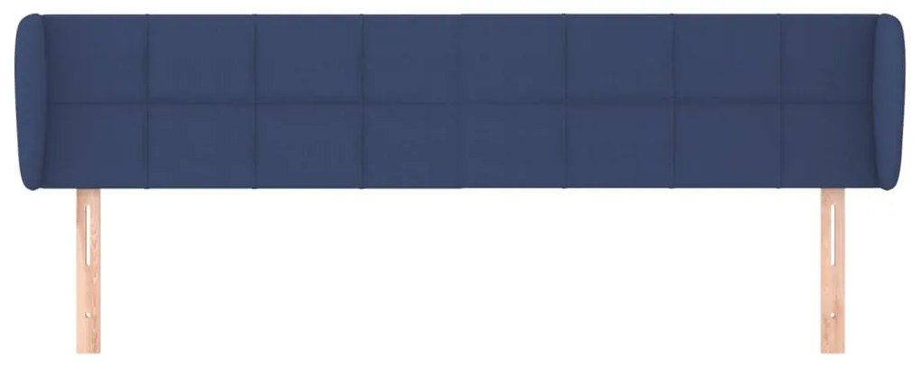 Cabeceira de cama c/ abas tecido 183x23x78/88 cm azul