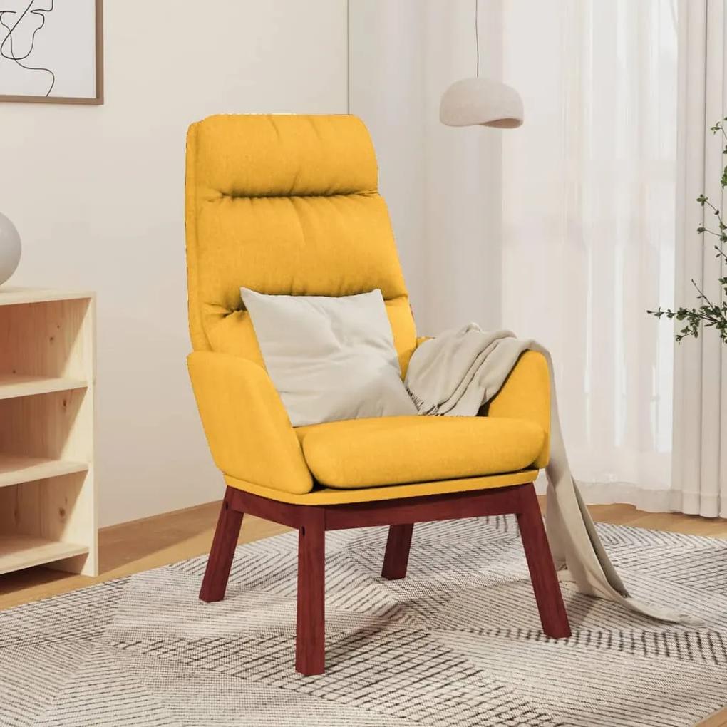 341166 vidaXL Cadeira de descanso tecido amarelo mostarda