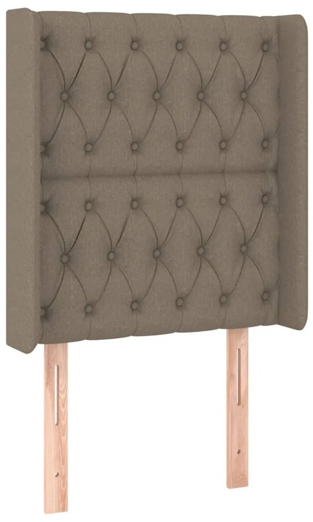 Cama box spring + colchão/LED 80x200cm tecido cinza-acastanhado