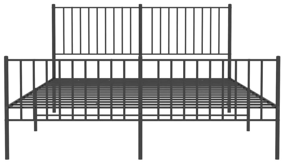 Estrutura de cama sem colchão com pés 160x200 cm preto