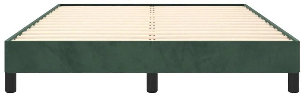 Estrutura de cama sem colchão 140x190 cm veludo verde-escuro