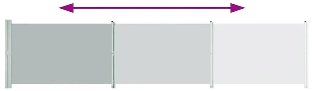Toldo lateral retrátil para pátio 140x600 cm cinzento