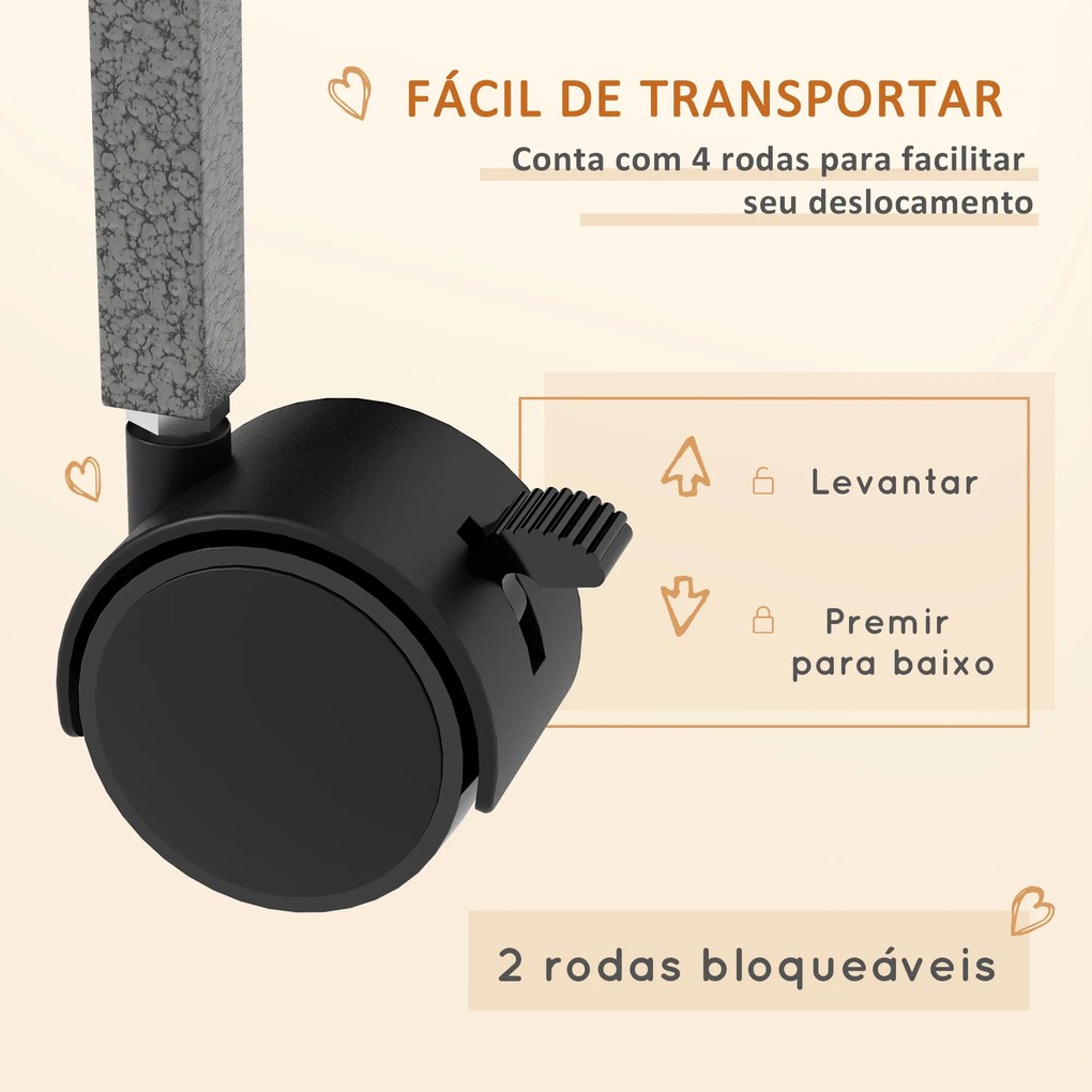 Gaiola para Roedores 80x52x128 cm Casa de 4 Alturas com Rampas Suspensa Rede Bandeja Removível Rodas Cinza Prateado