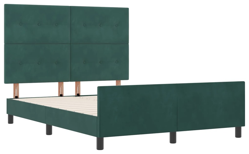 Cama de Veludo Verde Escuro vidaXL 140x190 cm