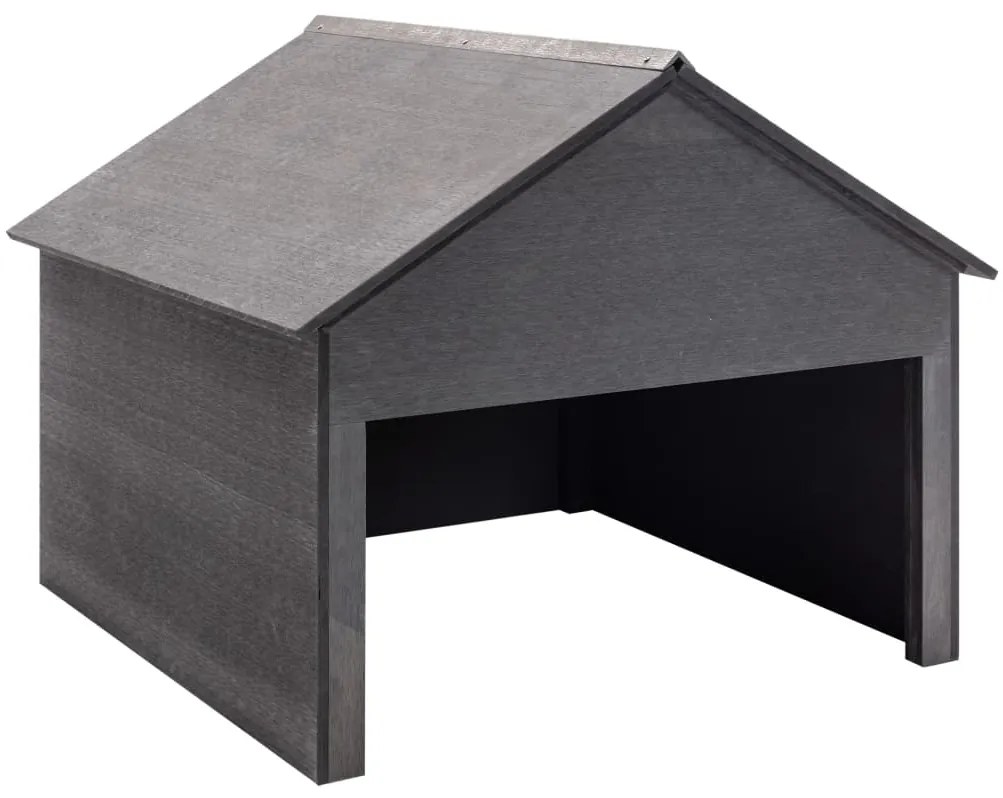 Abrigo para corta-relva 80x80x70 cm WPC cinzento
