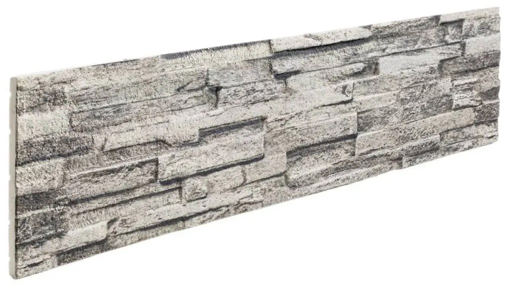 Painéis de parede 3D 14 pcs 100x25 cm EPS cinzento-claro