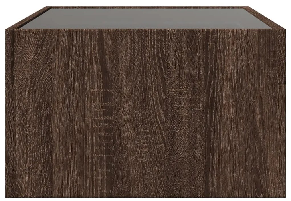 Mesa de centro luzes LED Infinity 70x50x30 cm carvalho castanho