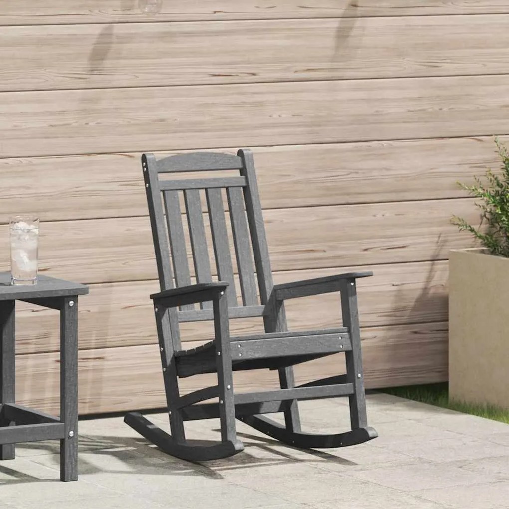 vidaXL Cadeira de Balanço Cinza Claro 70x92x108 cm HDPE