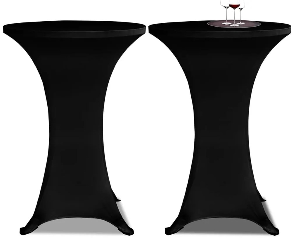 Toalha de Mesa elástica Ø60, Preta / 2 peças