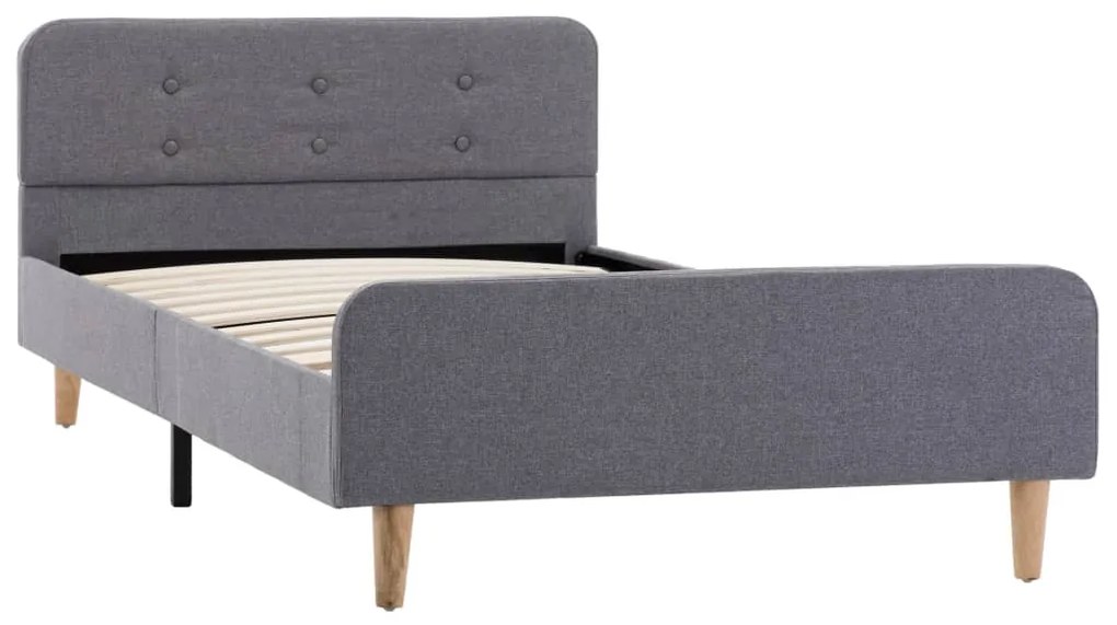 Estrutura de cama em tecido 100x200 cm cinzento-claro