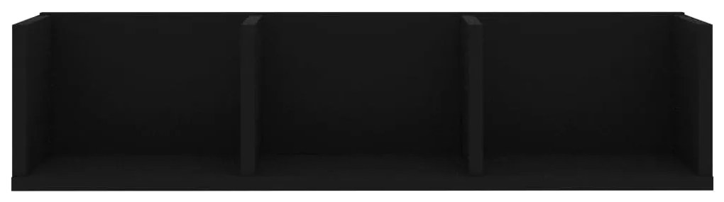 Prateleira de parede para CD 75x18x18cm derivados madeira preto