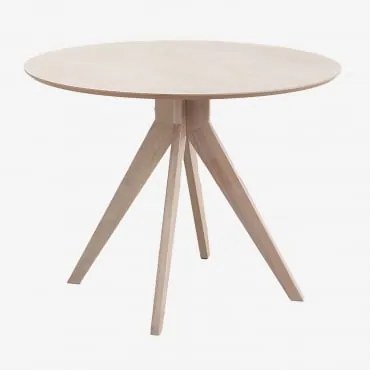 Mesa de jantar redonda de madeira (Ø100 cm) Sekiz Castanho Fresno - Sklum