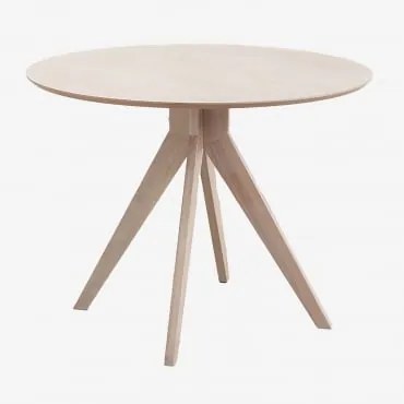 Sekiz Mesa De Jantar Redonda Ø100 Cm Em Madeira Castanho Fresno - Sklum