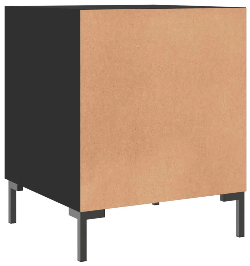 Mesa de cabeceira 2 pcs 40x40x50 cm derivados de madeira preto