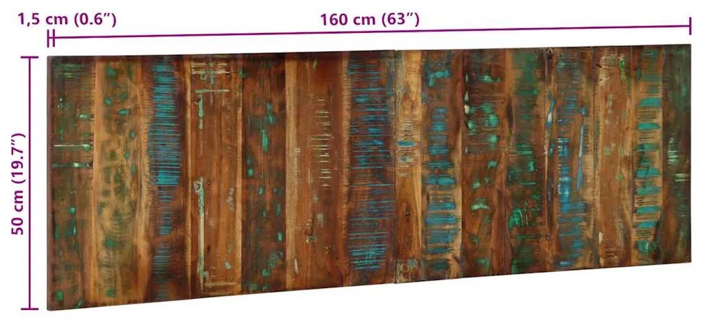 Cabeceira 160 cm madeira recuperada maciça multicor