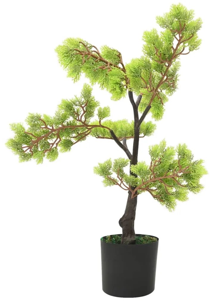Bonsai cipreste artificial com vaso 60 cm verde