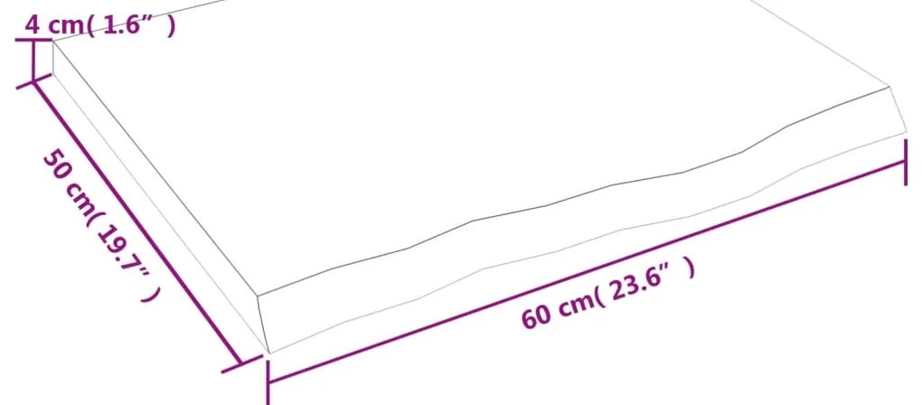 Prateleira de parede 60x50x(2-4) cm carvalho tratado castanho