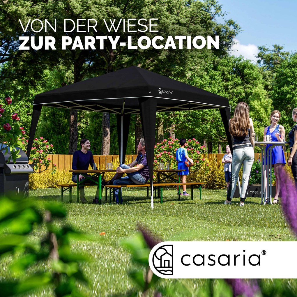 Tenda dobrável Popup Capri 3x3m Proteção UV 50 com saco transporte Preto