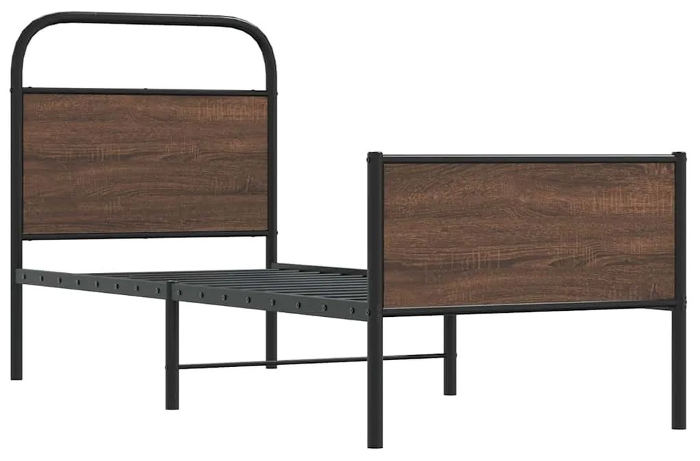 Estrutura cama s/ colchão derivados madeira carvalho castanho