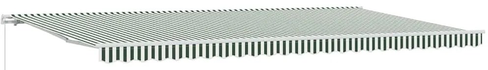 Toldo Retrátil Manual Verde e Branco 600x300 cm