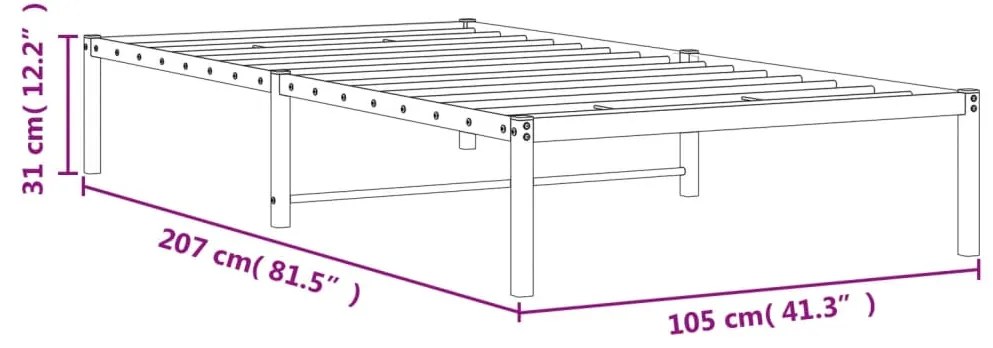 Estrutura de cama 100x200 cm metal branco