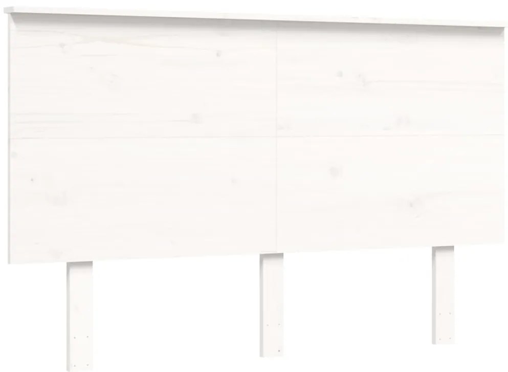 Cama sem colchão 140x200 cm madeira de pinho maciça branco