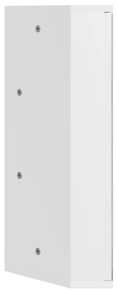 Armário espelhado de canto p/ casa de banho 30x24x60 cm branco