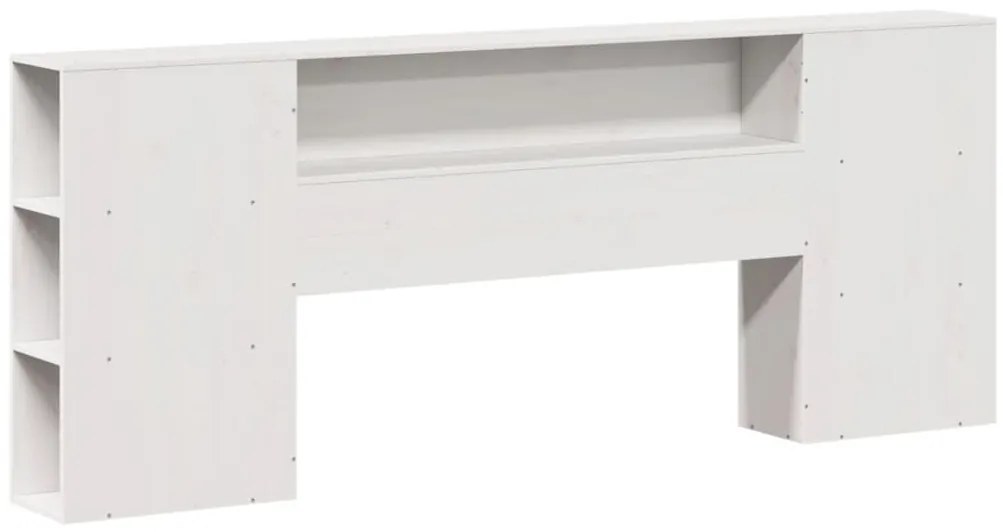 Cabeceira com arrumação 180 cm madeira de pinho maciça branco