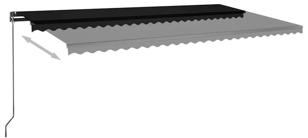 Toldo automático com LED e sensor de vento 600x300 cm antracite