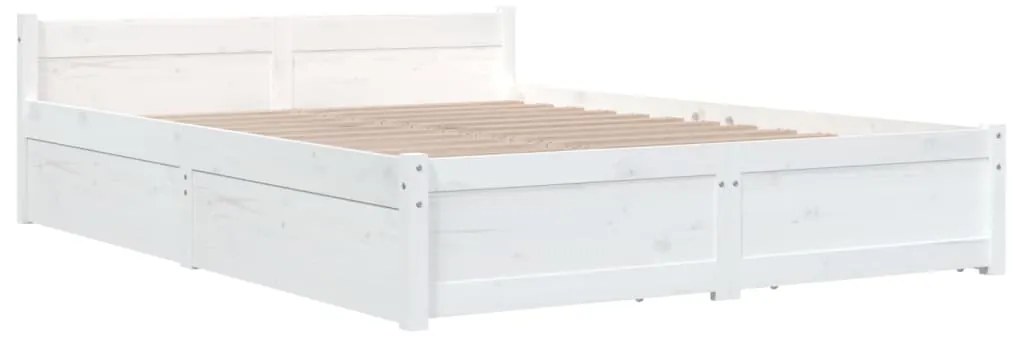 Estrutura de cama com gavetas 160x200 cm branco