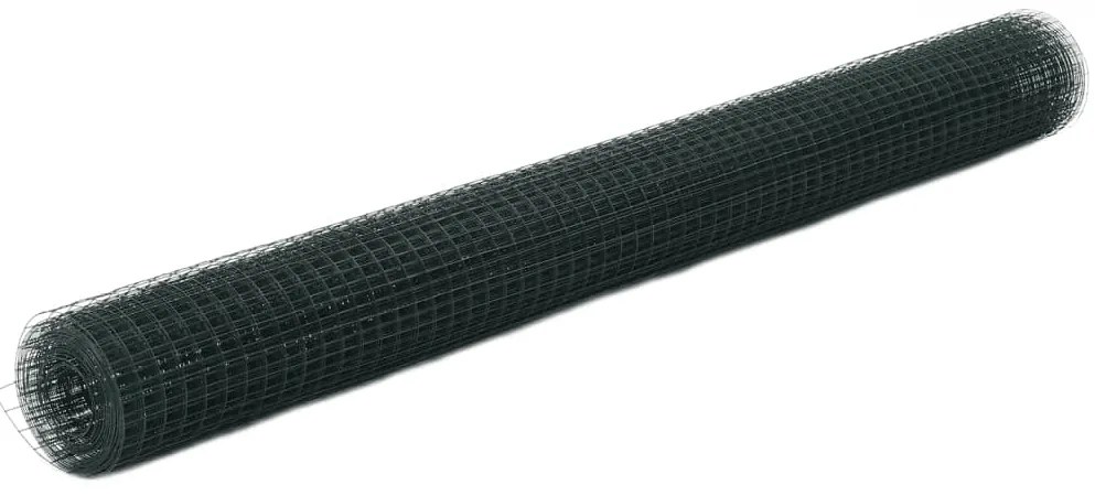 Cerca arame galinheiro 10x1,5 m aço c/ revestimento PVC verde