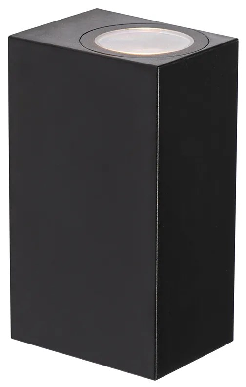 Aplique de parede exterior moderno preto em plástico 2-luzes - Baleno