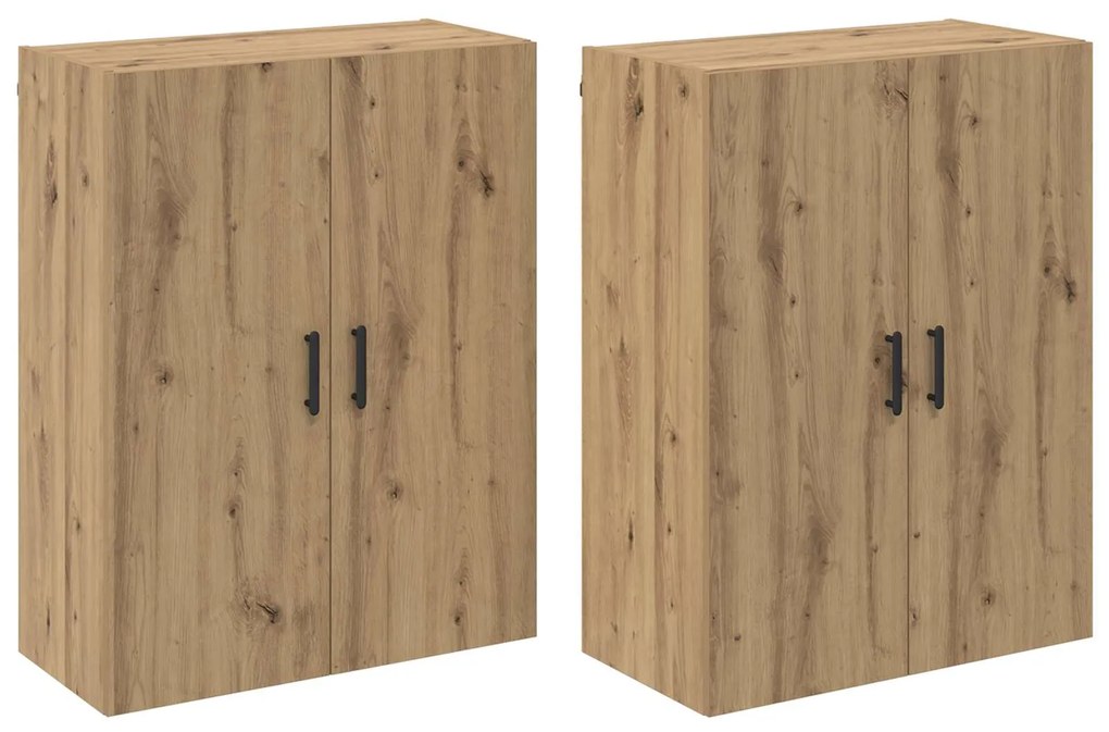 vidaXL Armário de Parede 2 pcs Carvalho Artesanal 69,5 x 34 x 90 cm