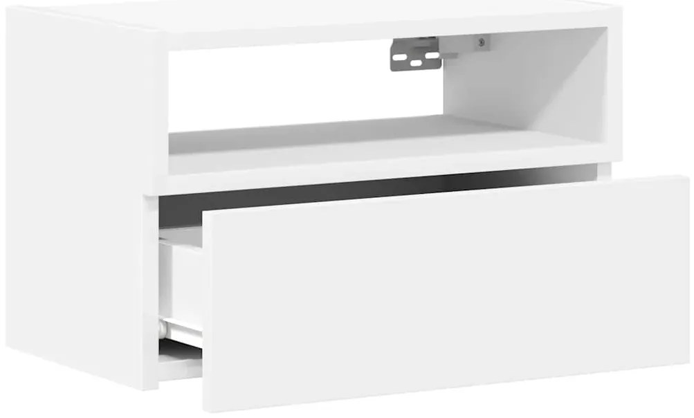 Mesa de cabeceira de parede 45x26x28,5 cm branco