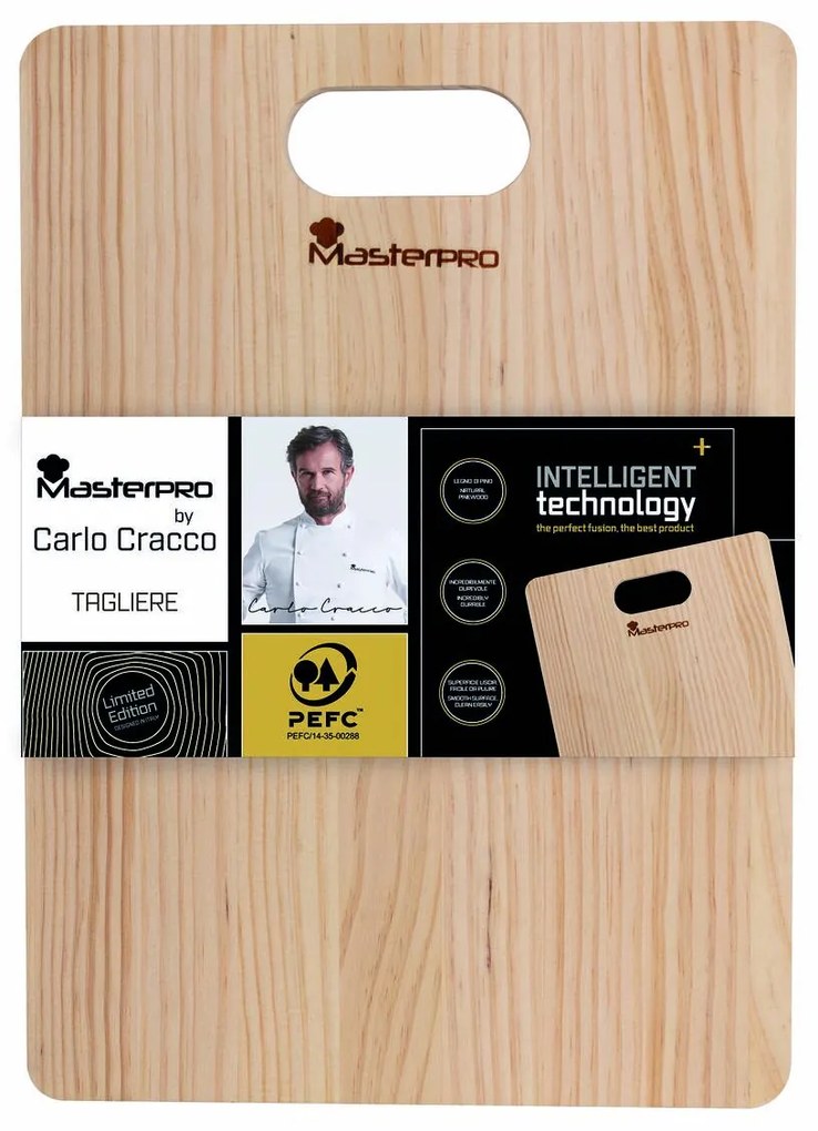 Tábua de corte Masterpro Natural 35 x 25 x 3 cm madeira de pinho 35 cm