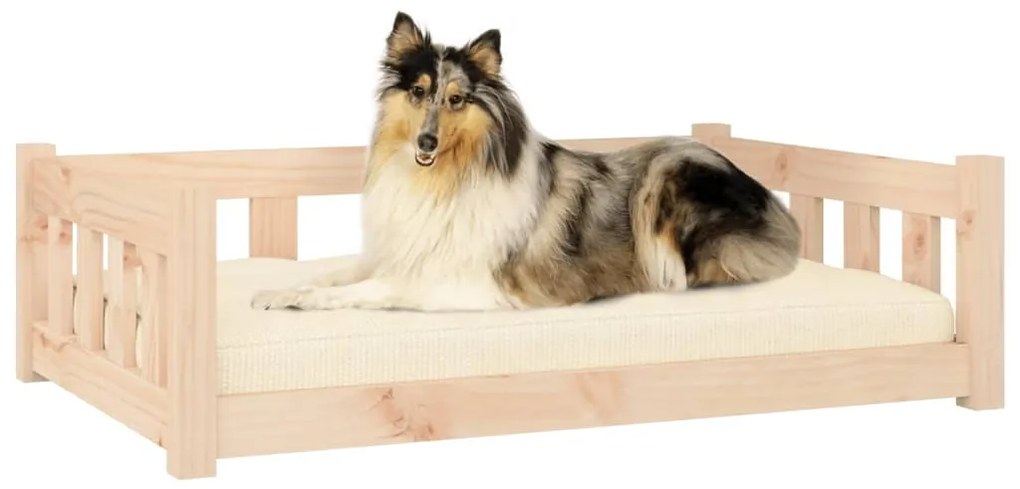 Cama para cães 95,5x65,5x28 cm madeira de pinho maciça