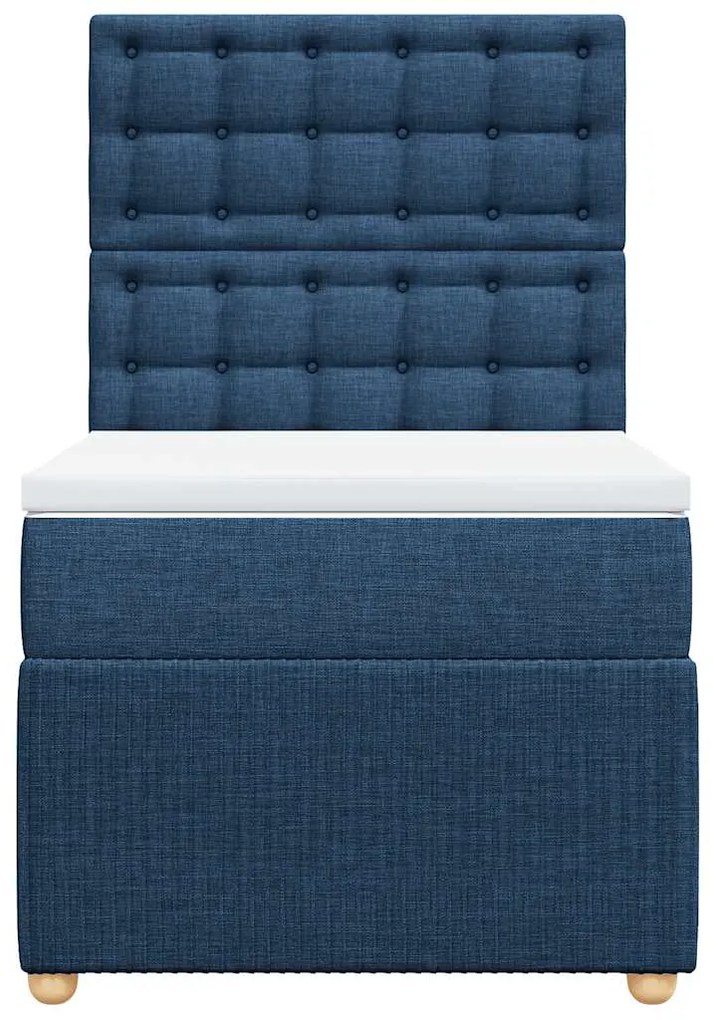 Cama com molas/colchão 100x200 cm tecido azul
