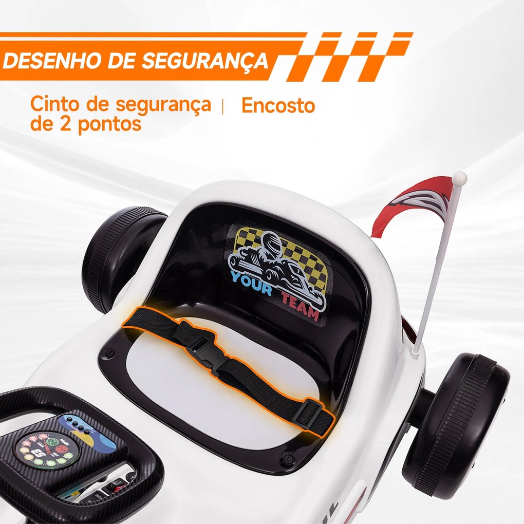 AIYAPLAY Kart para Crianças acima de 3 Anos Kart Elétrico 6V com Músic